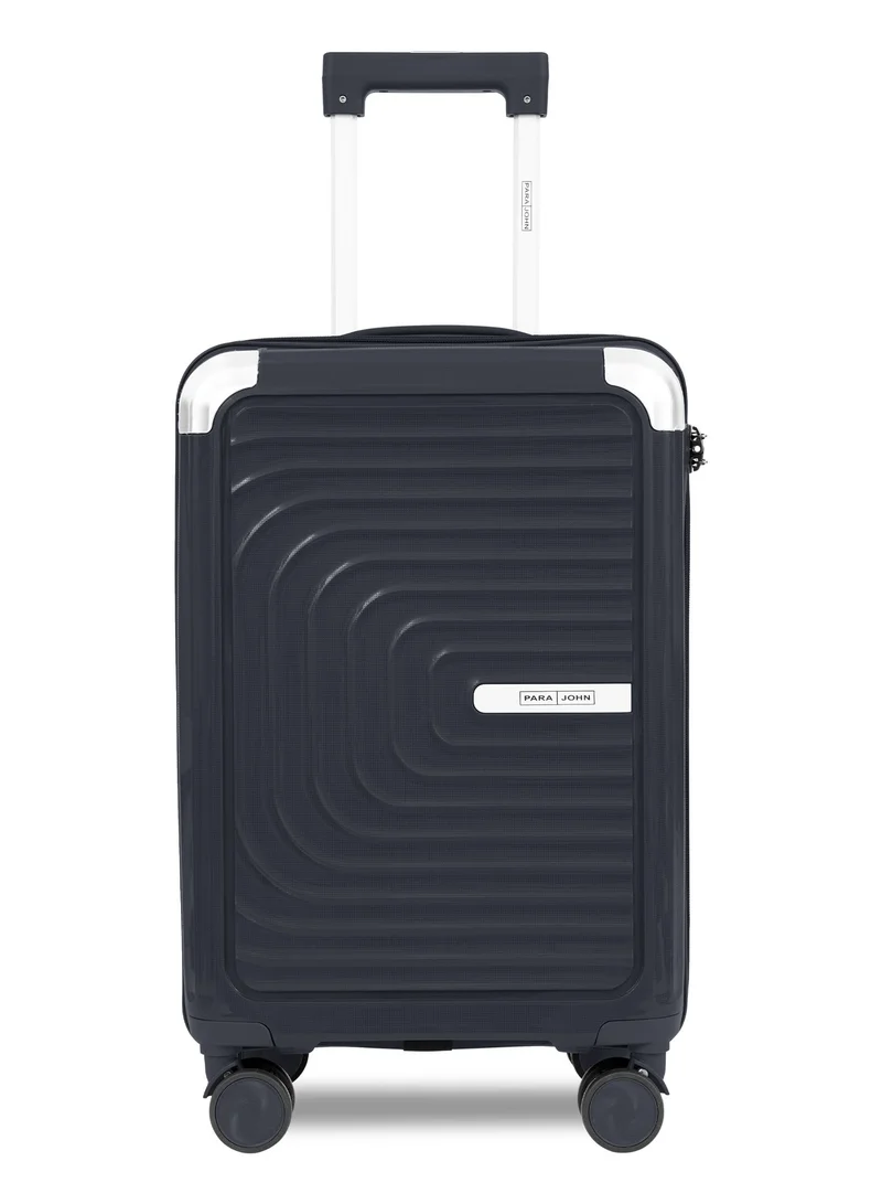 PARAJOHN SkyCore 20-Inch Premium PP Cabin Luggage Trolley Bag with 8 Spinner Wheels & Combination Lock – Lightweight Carry-On Travel Bag for Men & Women – Dark grey